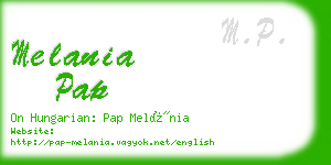 melania pap business card